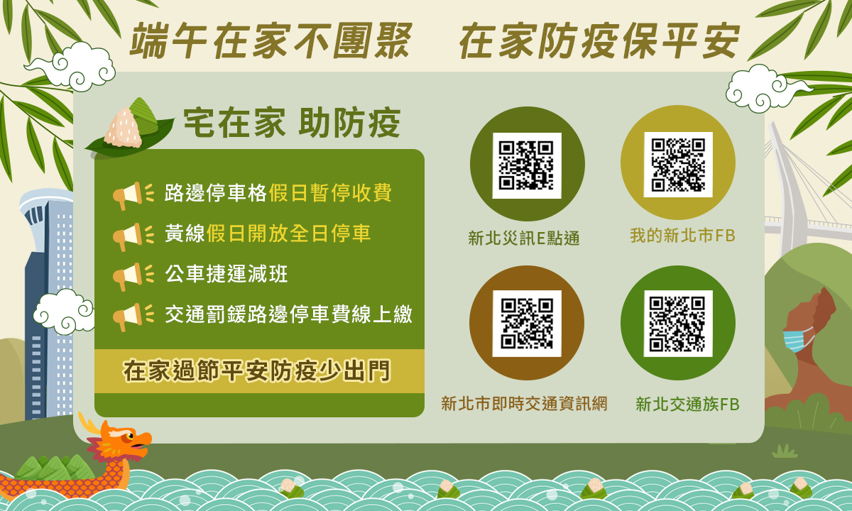 端午節待在家！新北防疫交通懶人包教您如何宅...