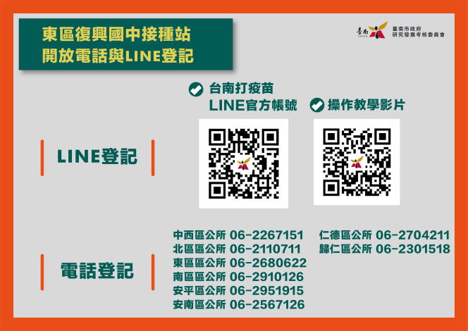 台南限定LINE預約打疫苗 黃偉哲善用科技力讓防疫更省時省...