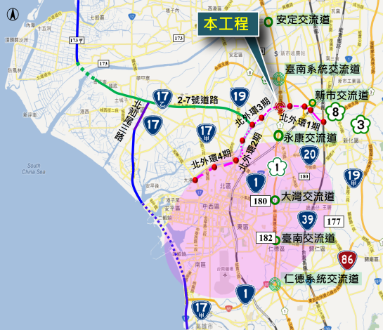 北外環快速道路連結國道1號交流道建設計畫  獲國發會審查...