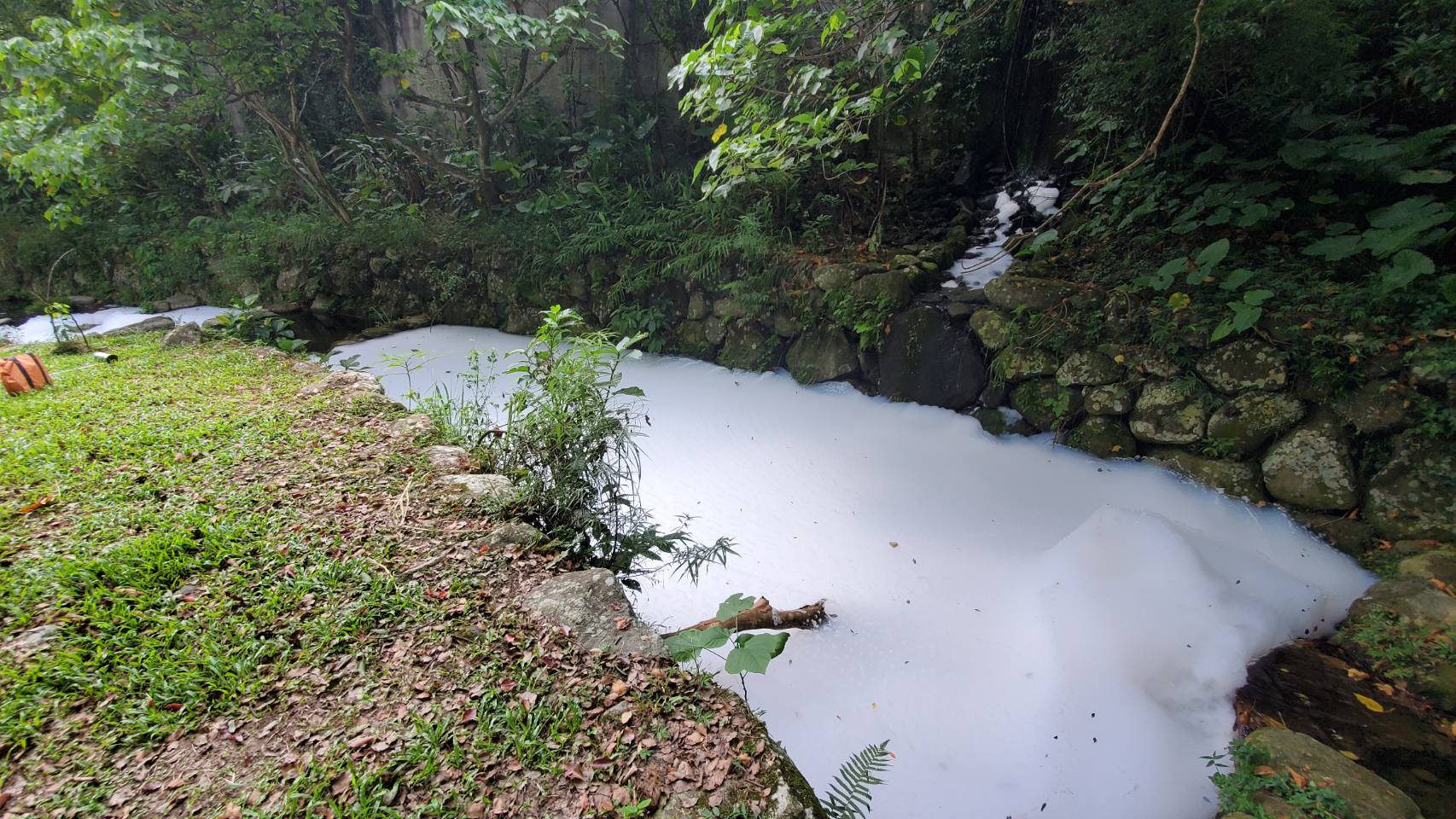 景美溪遭白色泡沫污染  環保局查明來源要求改善