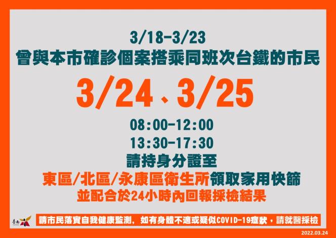 台南市今新增1例確診個案 黃偉哲籲與個案足跡重疊者儘速...