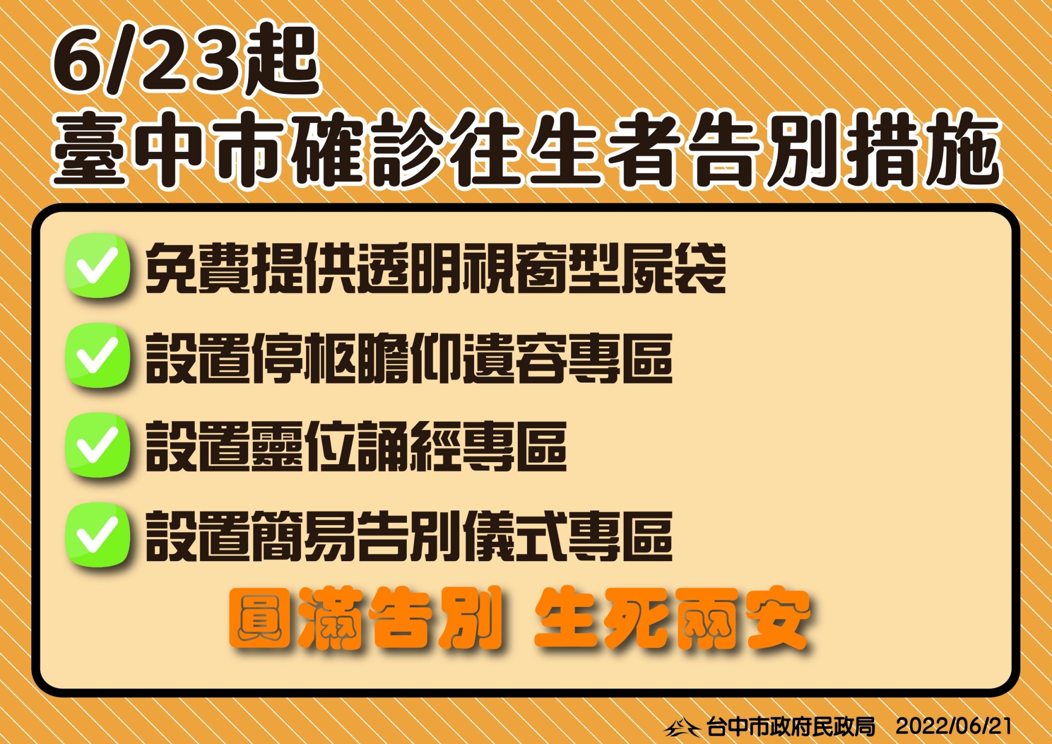 與確診往生者家屬同理共情 台中新措施23日起上路...