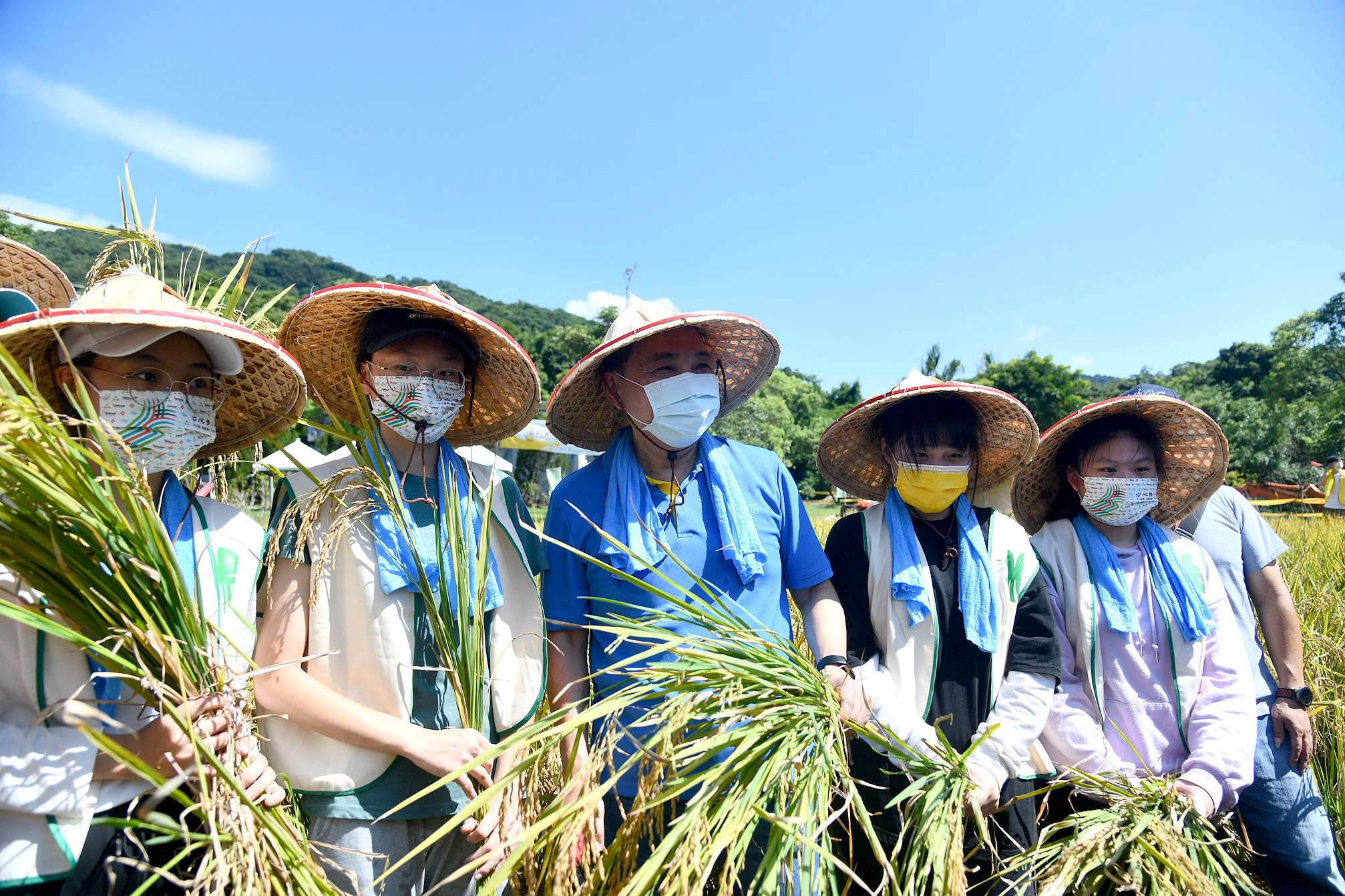 汐止農會休閒中心體驗割稻、打穀 侯友宜表揚在地傑出貢獻...