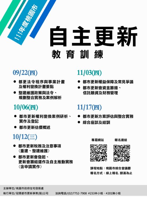 111年度桃園市自主更新教育訓練開放報名...