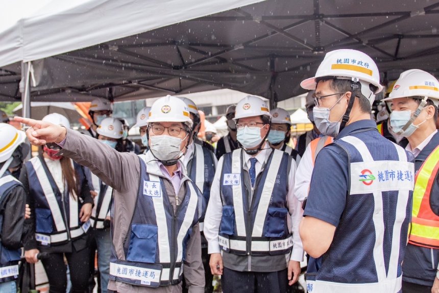 鄭市長及交通部長視察「桃園捷運綠線及鐵路地下化工程」  ...