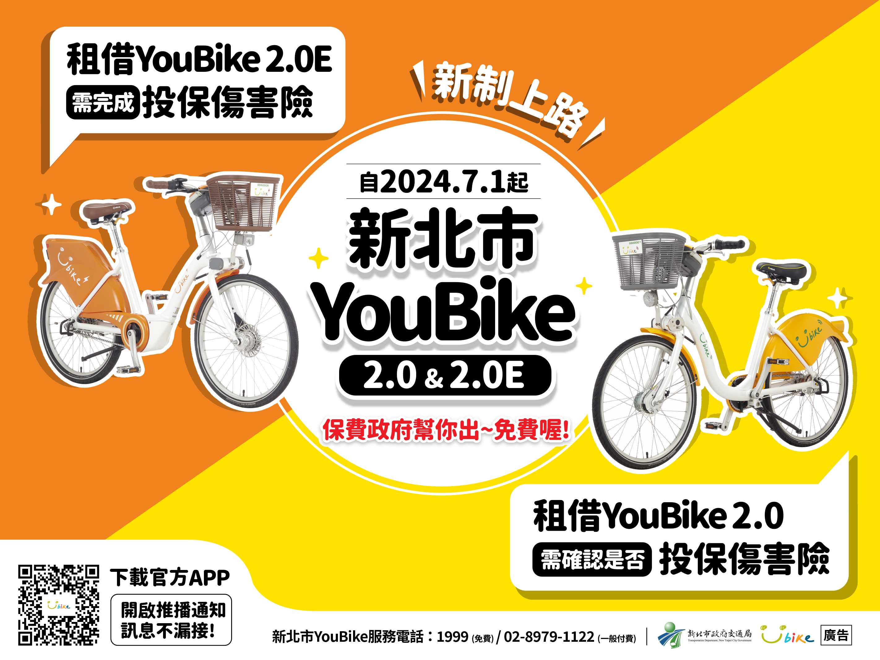 YouBike免費傷害險投保率突破7成 政府負擔保費使用者免費...