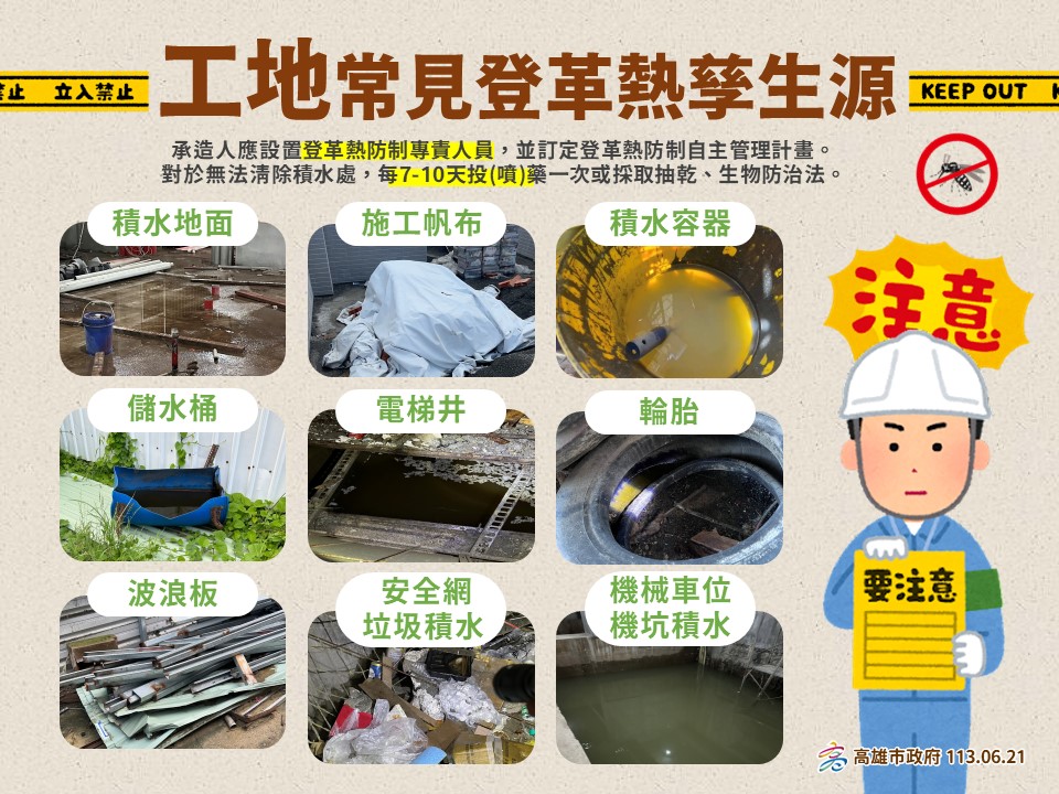 高市工地孳生大量病媒蚊 4處工地停工噴藥滅蚊 新增1例流感重症死亡個案