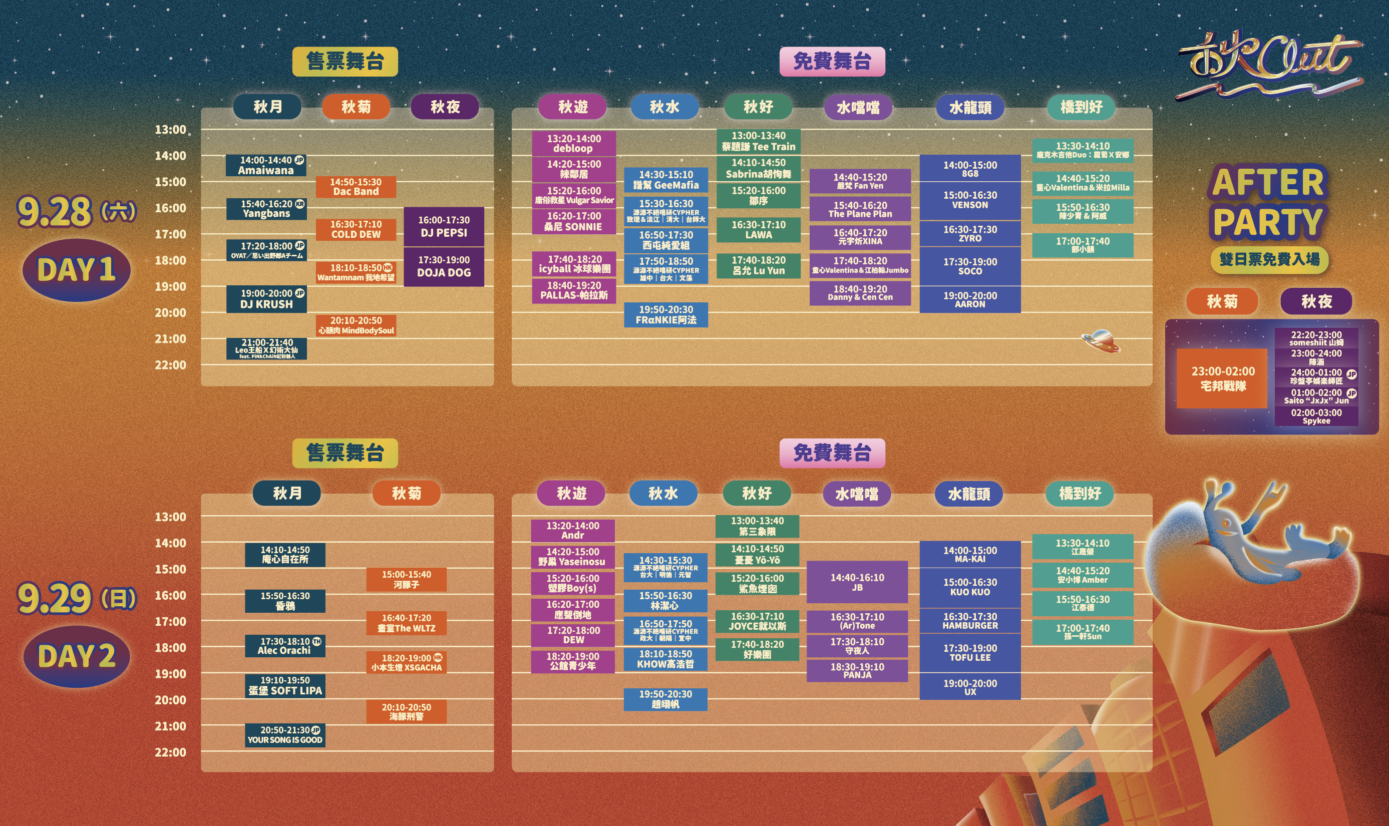 2024秋OUT音樂節 逾百家公館商圈及攤位響應  6+3座舞台展現...