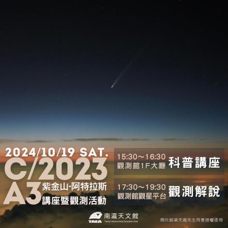 最大滿月和重磅級彗星C2023 A3接力登場   南瀛天文館把握追...