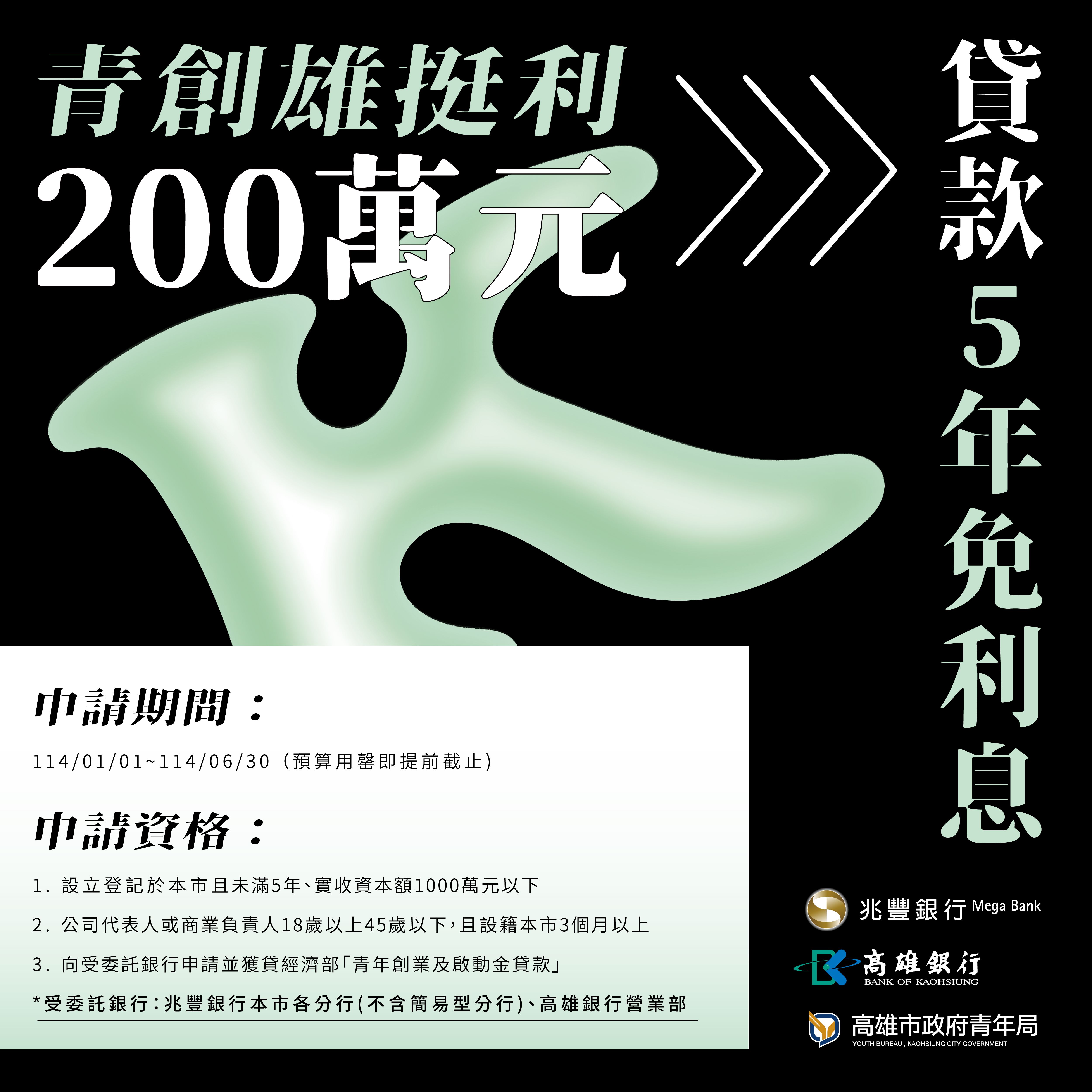 「雄挺利」青創應援神隊友  最高五年免利息