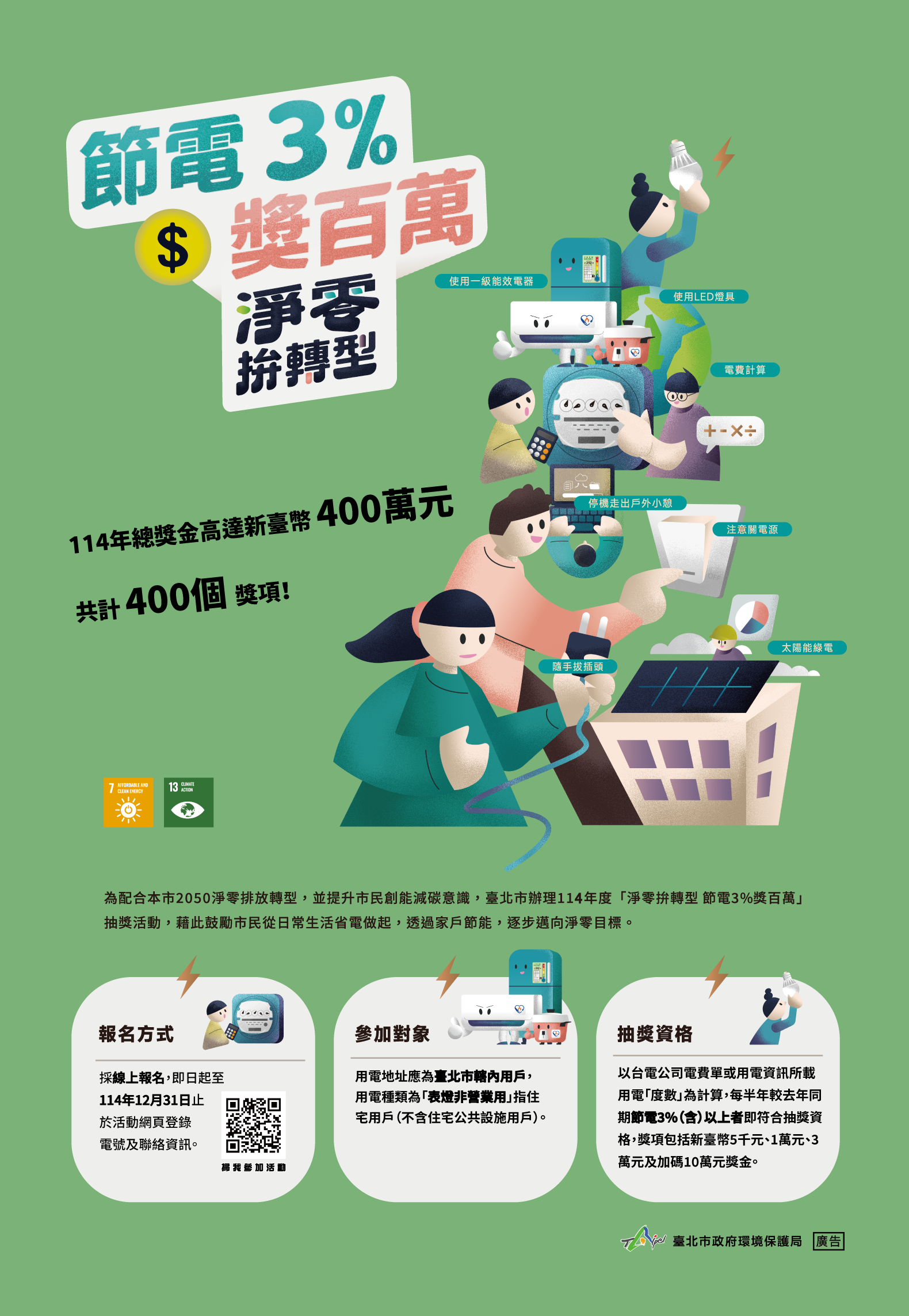114年「淨零拚轉型 節電3%獎百萬」抽獎開跑   總獎金400萬邀...