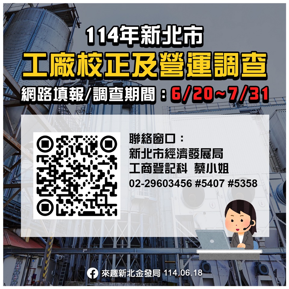 新北114年工廠校正及營運調查啟動   串聯招商一條龍服務   ...