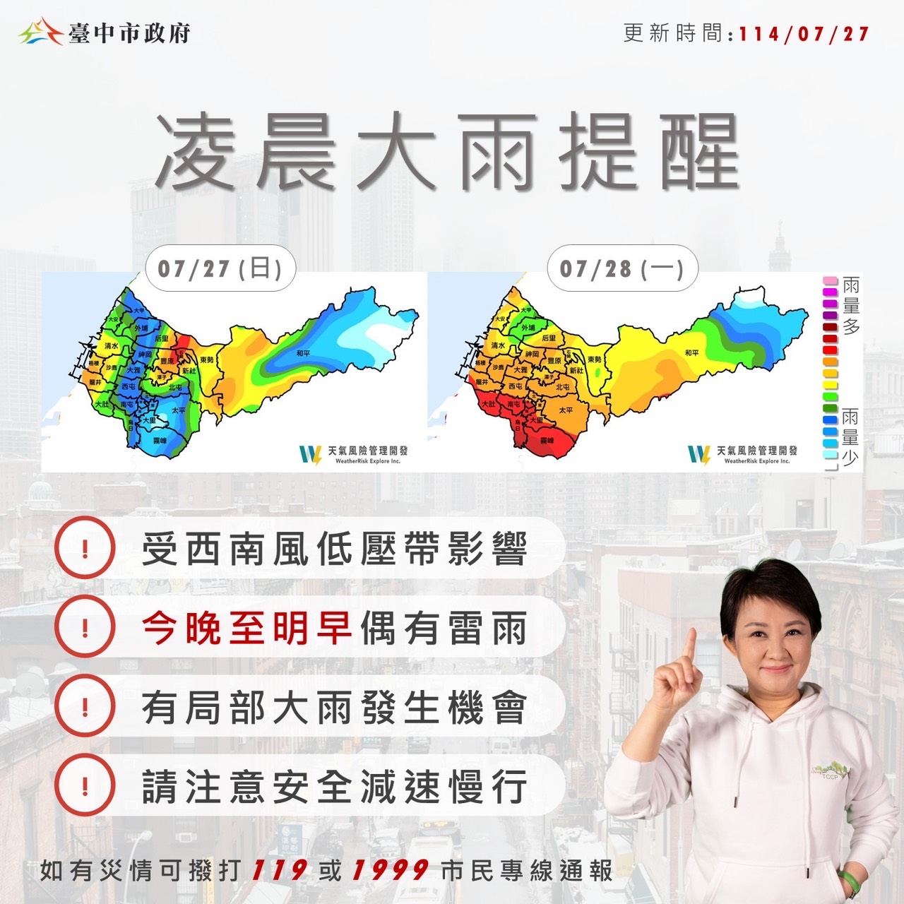 水利局關切豪大雨預測   中市啟動三級應變中心 ...