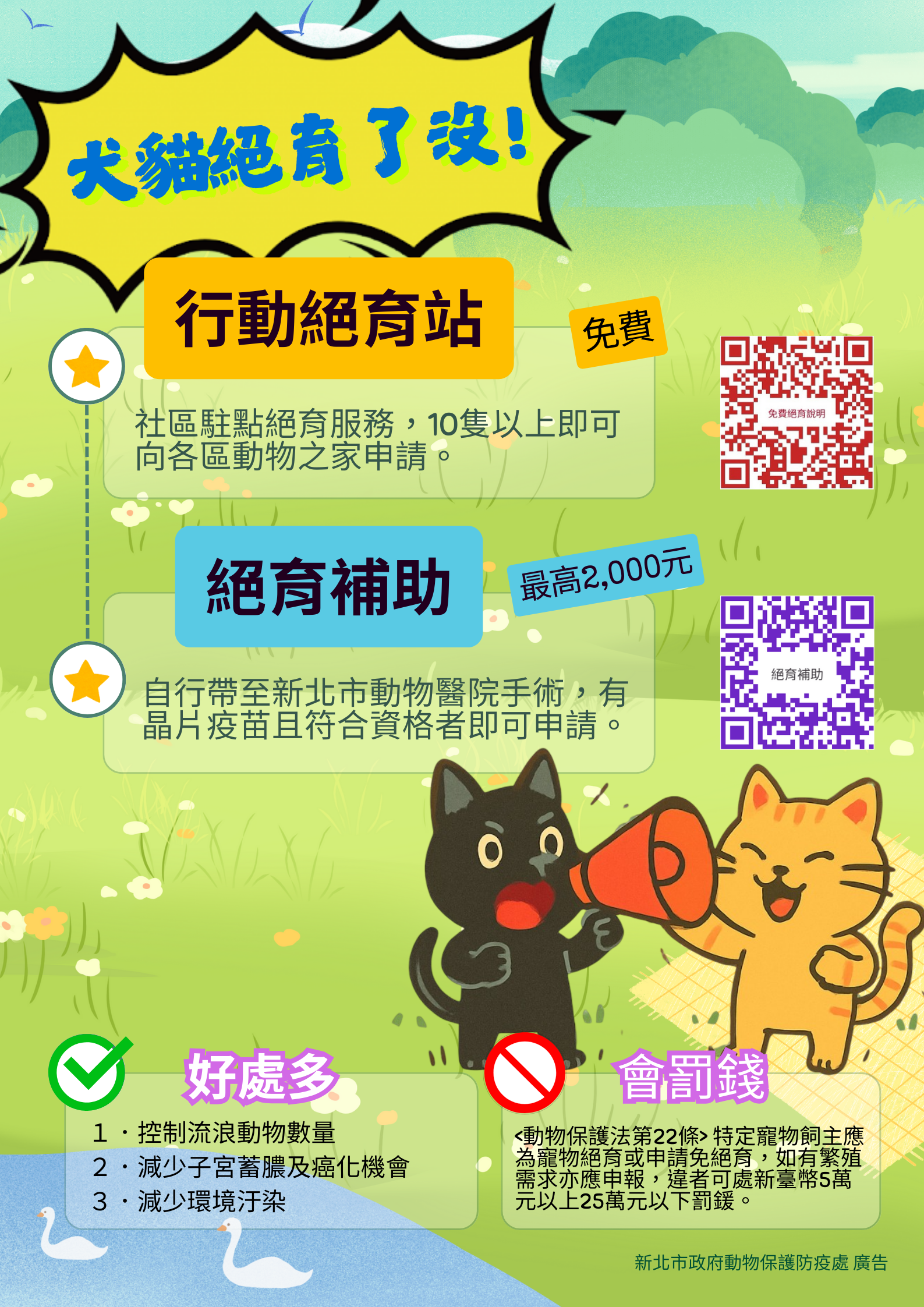 新北市推廣絕育雙管齊下   毛寶貝福利一個都不能少...