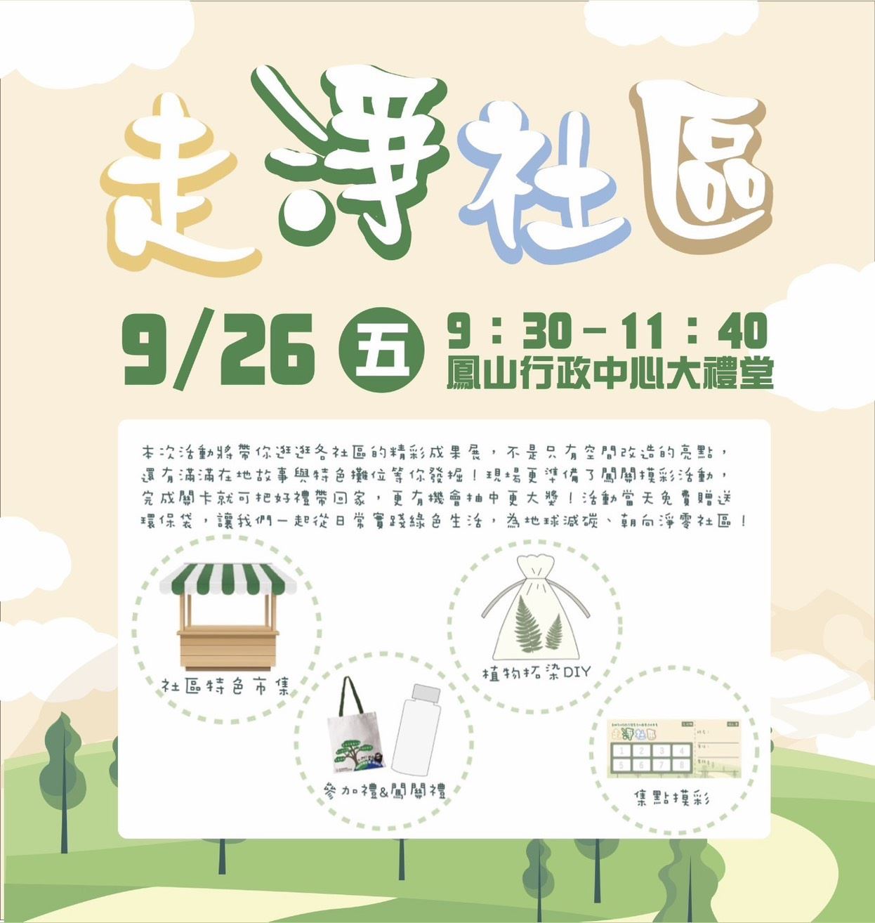 高市都發局舉辦社區營造成果展　「走淨社區」展現綠色生活創意行動