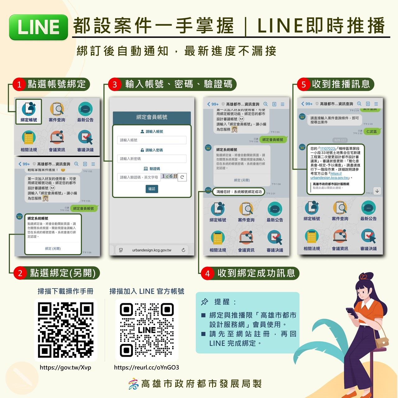 高雄市都市設計導入LINE查詢與進度推播   提升案件透明度與...