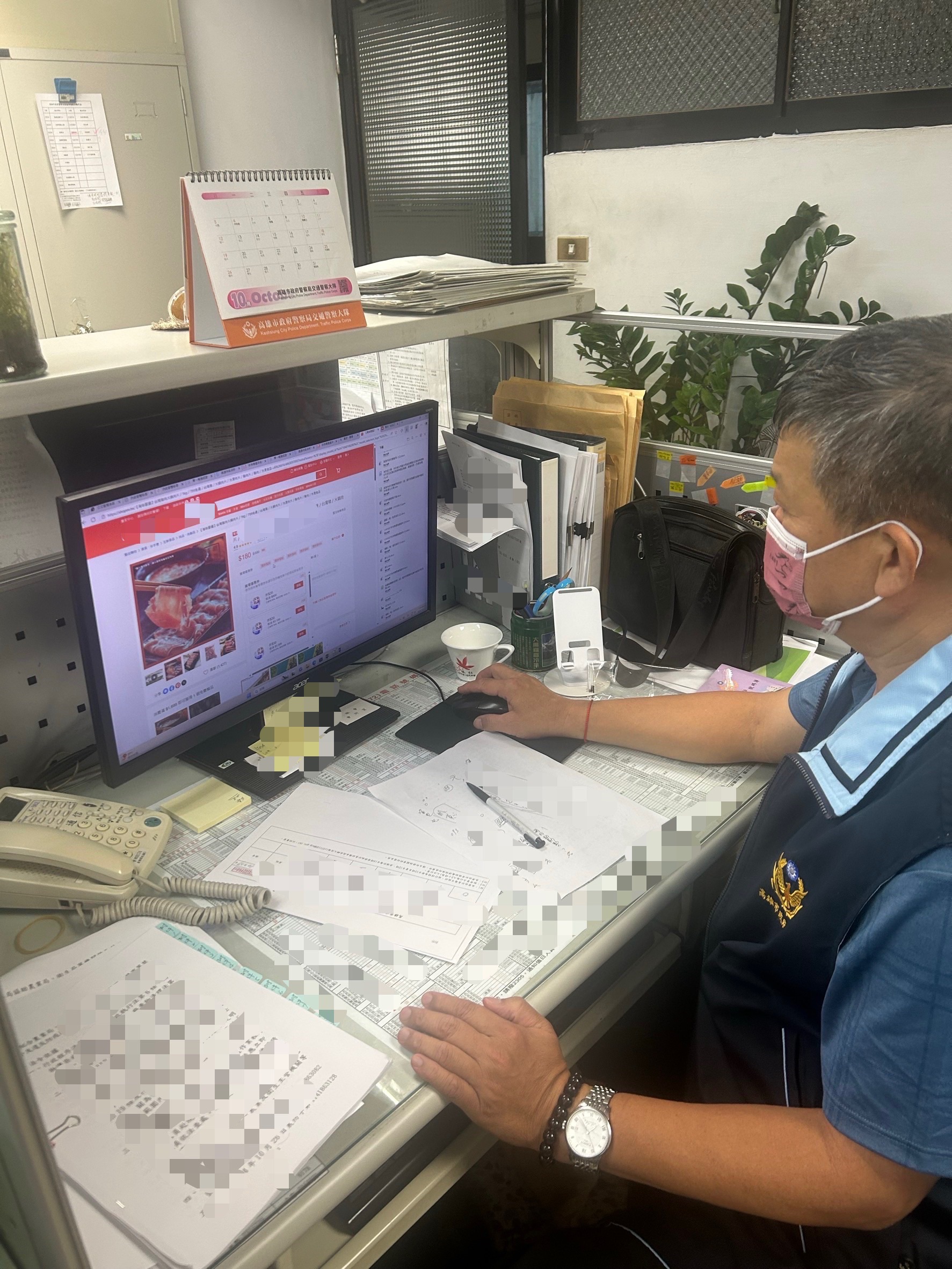 防範非法販售非洲豬瘟疫區輸入豬肉食品  警察局偕同衛生...