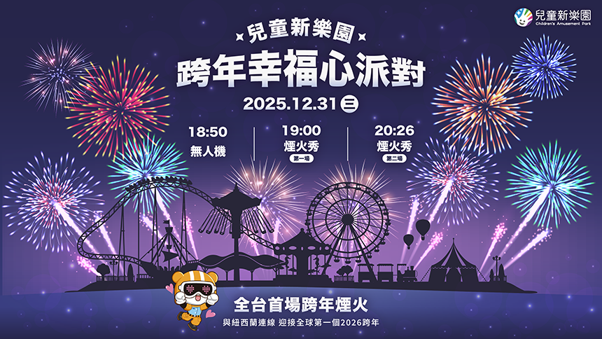 台北兒童新樂園「兩地三場」跨年煙火秀  與紐西蘭跨年煙...