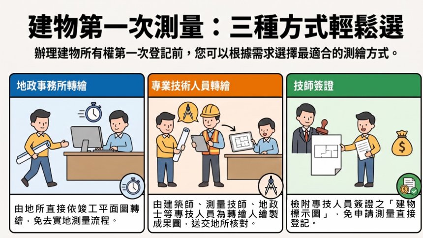 中市推廣建物首測量多元申辦  提升新成屋產權登記效率簡政便民