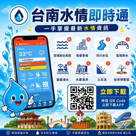因應對流系統旺盛帶來劇烈降雨  %C2�臺南市22�%97�早上7�%99�提升�...